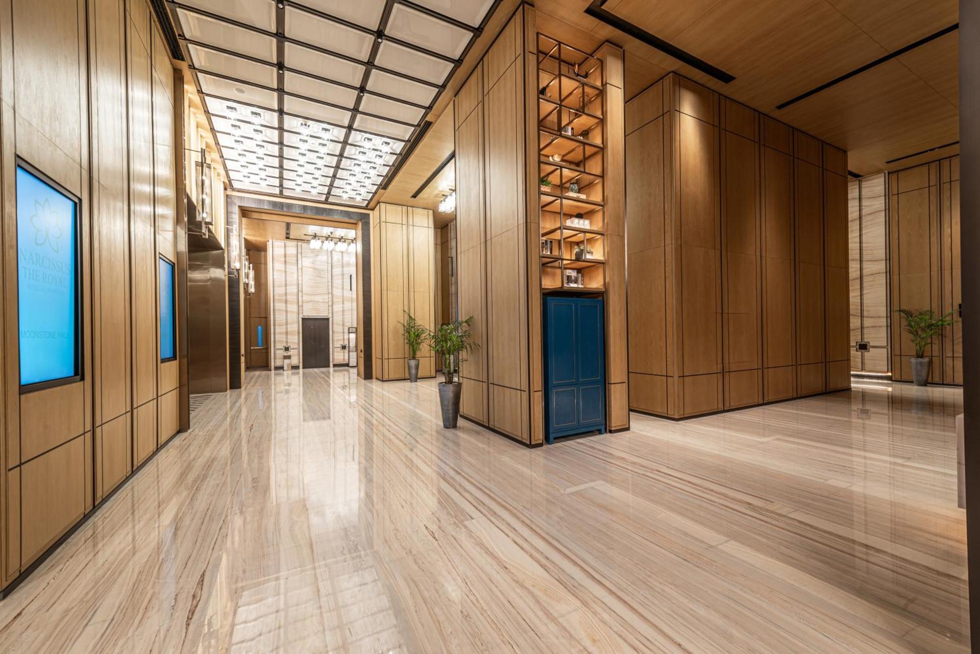 Narcissus The Royal Hotel Riadh Exterior foto 3D rendering of a hotel lobby